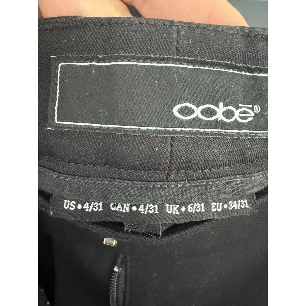 Oobe Black Dress Pants Slim Straight Career Work Size 4 - Picture 6 of 7
